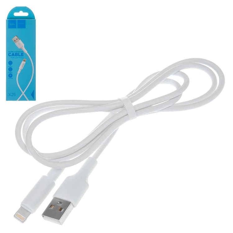 USB-кабель Hoco X25, Lightning, 2.0 А, 100 см, білий