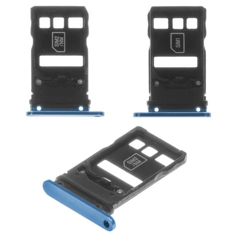 Держатель (лоток) SIM-карты Huawei Mate 20X, EVR-L29, синий, Original (PRC)
