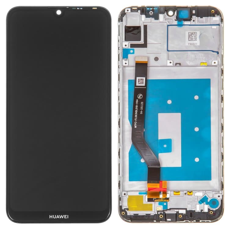 Дисплей Huawei Y7 (2019), DUB-LX1, черный | с тачскрином | с передней панелью | High Copy | дисплейный модуль, экран, монитор