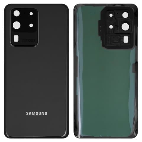 Задняя крышка Samsung SM-G988 Galaxy S20 Ultra, серая, Cosmic Gray, со стеклом камеры, Original (PRC) | корпус, панель аккумулятора, АКБ, батареи