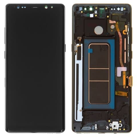 Дисплей Samsung SM-N950 Galaxy Note 8, чорний, Midnight Black | з тачскріном | в передній панелі | Original (реновація), AMOLED | дисплейный модуль, экран