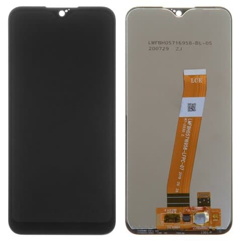 Дисплей Samsung SM-A015 Galaxy A01, чорний | з тачскріном | Original (реновація), с узким конектором | дисплейный модуль, экран