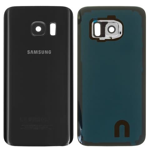Задняя крышка Samsung SM-G930 Galaxy S7, черная, со стеклом камеры, Original (PRC) | корпус, панель аккумулятора, АКБ, батареи