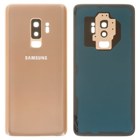 Задняя крышка Samsung SM-G965 Galaxy S9 Plus, золотистая, Sunrise Gold, со стеклом камеры, Original (PRC) | корпус, панель аккумулятора, АКБ, батареи