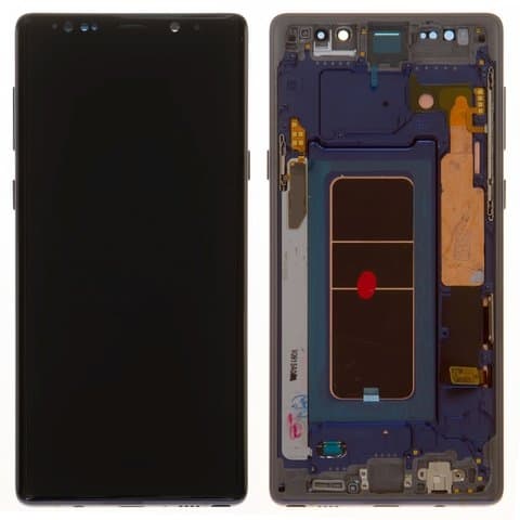 Дисплей Samsung SM-N960 Galaxy Note 9, синий, Ocean Blue | с тачскрином | с передней панелью | Original (PRC), AMOLED | дисплейный модуль, экран, монитор