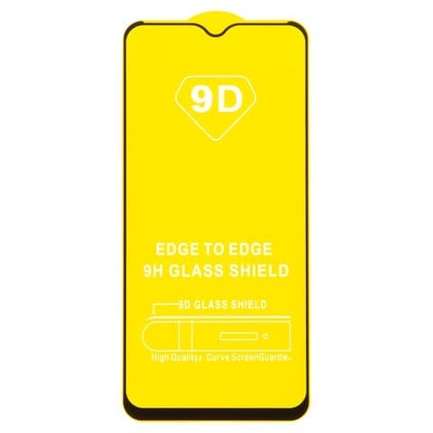 Закаленное защитное стекло Xiaomi Redmi 9, Redmi 9T, Redmi 9 Prime, Poco M2, Poco M3, M2004J19G, M2004J19C, черное, Full Glue (клей по всей площади стекла), совместимо с чехлом