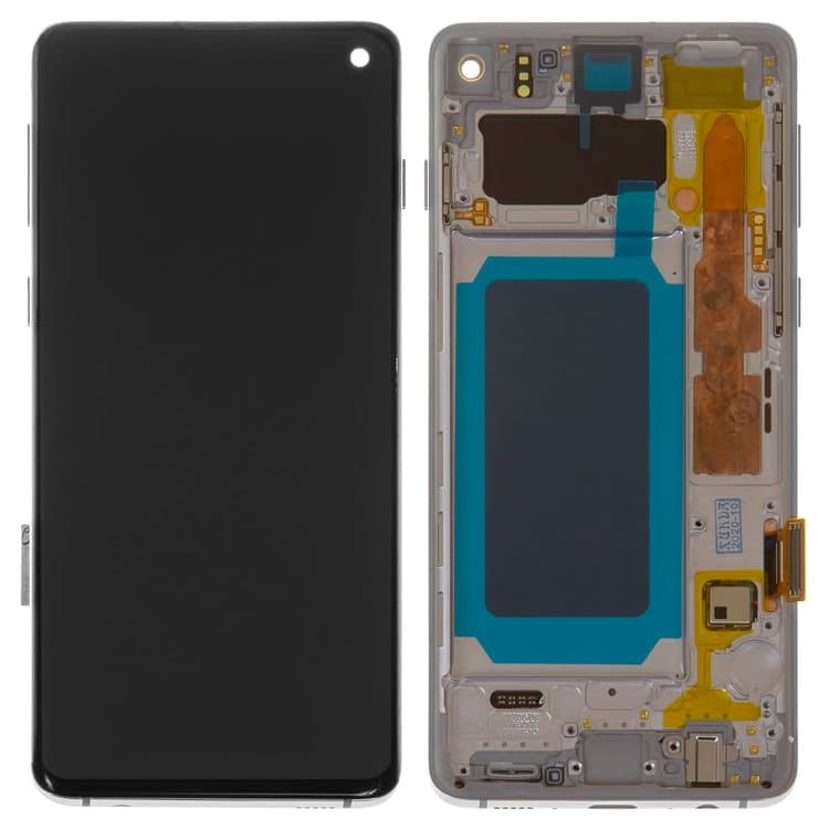 Дисплей Samsung SM-G973 Galaxy S10, білий | з тачскріном | в передній панелі | Original (реновація) | дисплейный модуль, экран