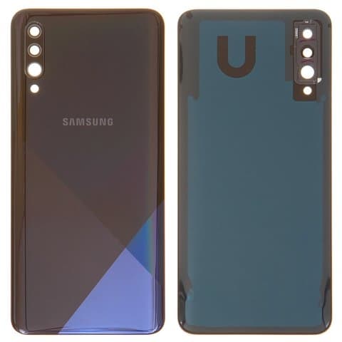 Задняя крышка Samsung SM-A307 Galaxy A30s, черная, со стеклом камеры, Prism Crush Black, Original (PRC) | корпус, панель аккумулятора, АКБ, батареи