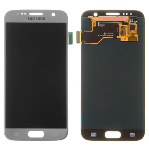 Дисплей Samsung SM-G930 Galaxy S7, серебристый | с тачскрином | Original (реновация), Super AMOLED | дисплейный модуль, экран, монитор