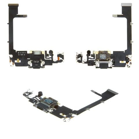 Плата зарядки Apple iPhone 11 Pro, шлейф коннектора зарядки, коннектора наушников, зеленая, с микрофоном, Original (PRC)