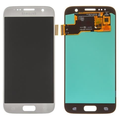 Дисплей Samsung SM-G930 Galaxy S7, серебристый | с тачскрином | High Copy, OLED | дисплейный модуль, экран, монитор