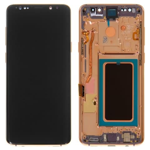 Дисплей Samsung SM-G965 Galaxy S9 Plus, золотистый, Sunrise Gold | с тачскрином | с передней панелью | High Copy, OLED | дисплейный модуль, экран, монитор