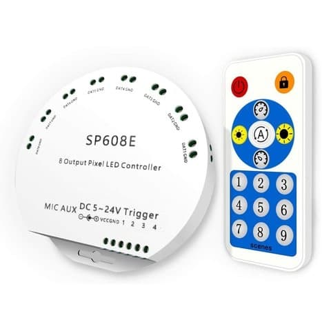 Светодиодный контроллер SP608Е музыкальний, автономный (4096 пкс, 5-24 В, Bluetooth)