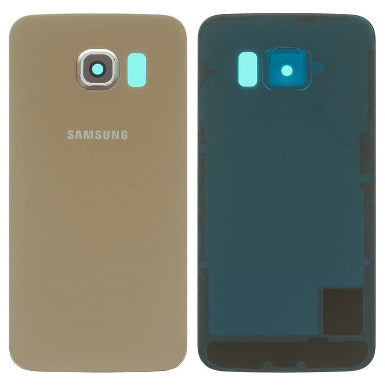 Задняя крышка Samsung SM-G925 Galaxy S6 EDGE, золотистая, со стеклом камеры, Original (PRC) | корпус, панель аккумулятора, АКБ, батареи