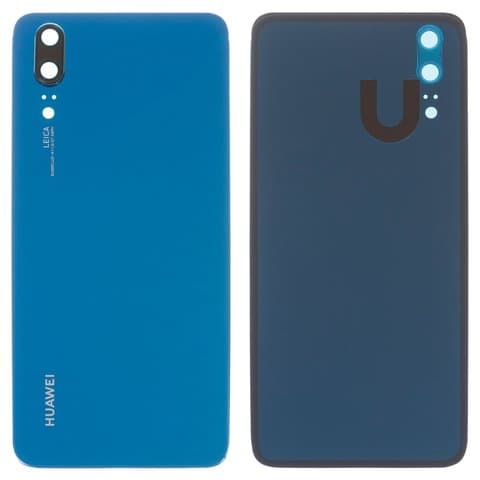 Задняя крышка Huawei P20, EML-L29, EML-L09, синяя, Midnight blue, со стеклом камеры, Original (PRC) | корпус, панель аккумулятора, АКБ, батареи