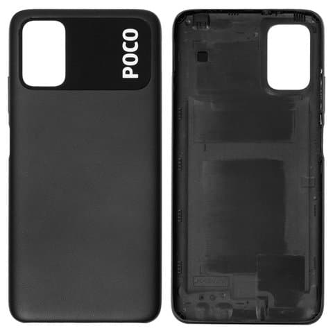 Задняя крышка Xiaomi Poco M3, M2010J19CG, черная, Original (PRC) | корпус, панель аккумулятора, АКБ, батареи