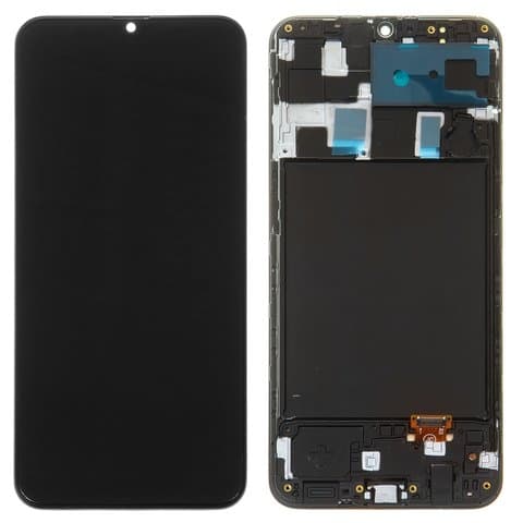Дисплей Samsung SM-A205 Galaxy A20, SM-M107 Galaxy M10s, чорний | з тачскріном | в передній панелі | High Copy, OLED | дисплейный модуль, экран
