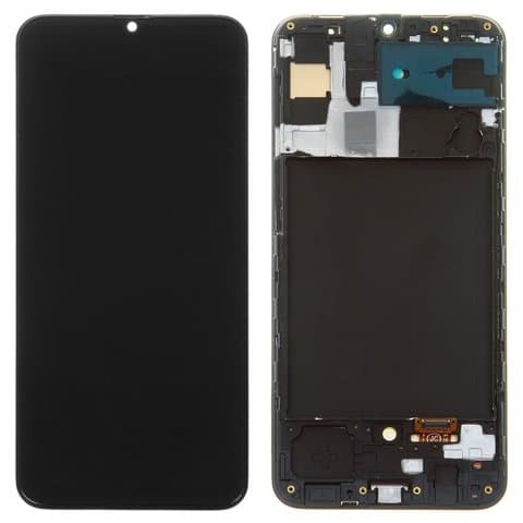Дисплей Samsung SM-A307 Galaxy A30s, черный | с тачскрином | с передней панелью | High Copy, OLED, с широким ободком | дисплейный модуль, экран, монитор