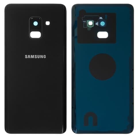 Задняя крышка Samsung SM-A530 Galaxy A8 (2018), черная, со стеклом камеры, Original (PRC) | корпус, панель аккумулятора, АКБ, батареи