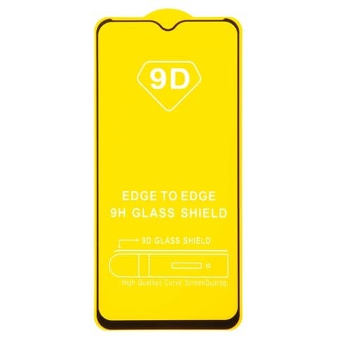 Закаленное защитное стекло Realme 5i, 6i, RMX2040, Full Glue (клей по всей площади стекла), черное, совместимо с чехлом