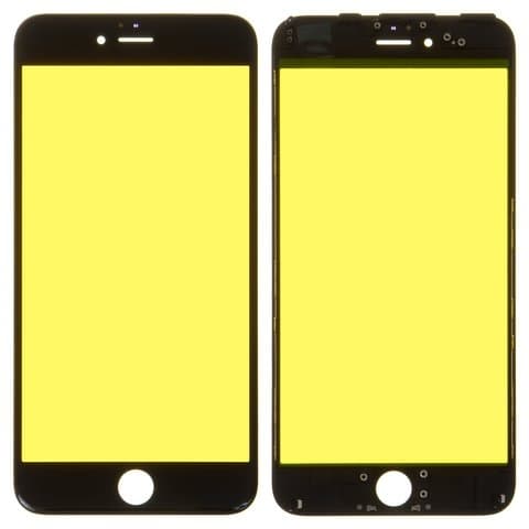 Стекло дисплея Apple iPhone 6 Plus, с рамкой, черное | стекло тачскрина