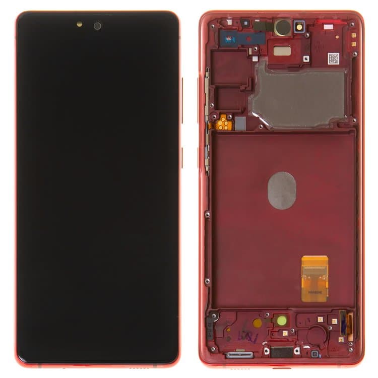 Дисплей Samsung SM-G780 Galaxy S20 FE, красный | с тачскрином | с передней панелью | Original (Сервис-Центр), GH82-24220E, GH82-24219E | дисплейный модуль, экран