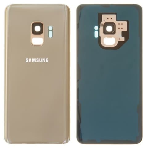 Задняя крышка Samsung SM-G960 Galaxy S9, золотистая, Sunrise Gold, со стеклом камеры, Original (PRC) | корпус, панель аккумулятора, АКБ, батареи