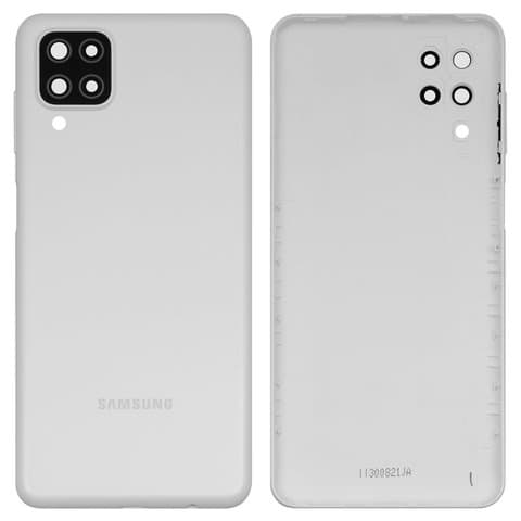 Задняя крышка Samsung SM-A125 Galaxy A12, белая, со стеклом камеры, Original (PRC) | корпус, панель аккумулятора, АКБ, батареи