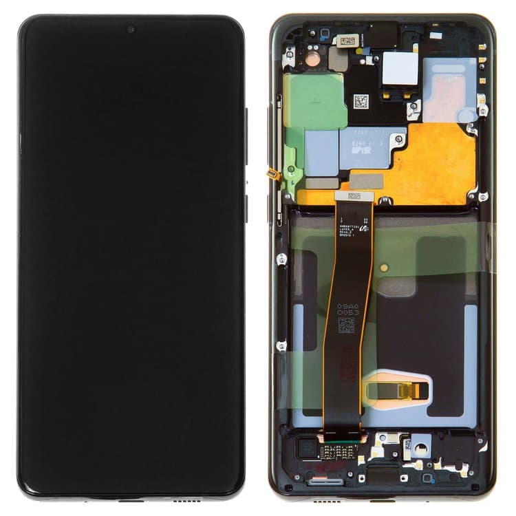 Дисплей Samsung SM-G988 Galaxy S20 Ultra, черный, Cosmic Black | с тачскрином | с передней панелью | Original (Сервис-Центр), AMOLED, GH82-22327A, GH82-22271A | дисплейный модуль, экран, монитор | видео