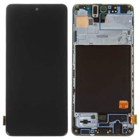 Дисплей Samsung SM-A515 Galaxy A51, чорний | з тачскріном | в передній панелі | Original (реновація), AMOLED | дисплейный модуль, экран