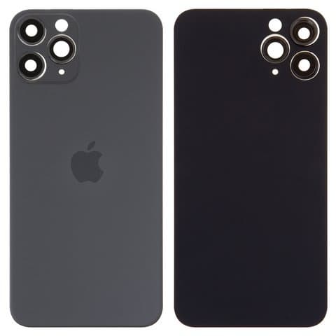 Задняя крышка Apple iPhone 11 Pro, серая, Matte Space Gray, со стеклом камеры, Original (PRC) | корпус, панель аккумулятора, АКБ, батареи