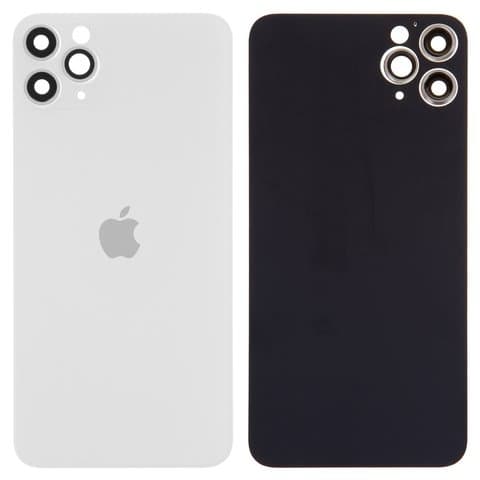 Задняя крышка Apple iPhone 11 Pro Max, серебристая, белая, Matte Silver, со стеклом камеры, small hole, Original (PRC) | корпус, панель аккумулятора, АКБ, батареи