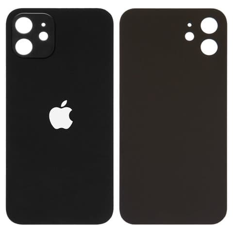 Задняя крышка Apple iPhone 12, черная, нужно снять стекло камеры, small hole, Original (PRC) | корпус, панель аккумулятора, АКБ, батареи