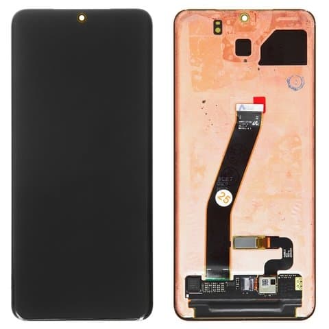Дисплей Samsung SM-G980 Galaxy S20, SM-G981 Galaxy S20 5G, чорний | з тачскріном | Original (реновація), AMOLED | дисплейный модуль, экран