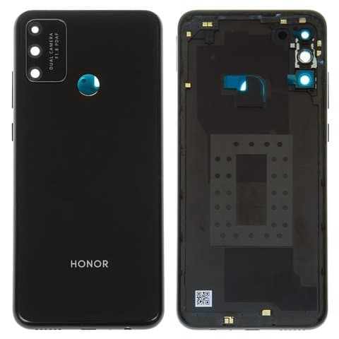Задняя крышка Huawei Honor Play 9A, MOA-AL00, MOA-TL00, MED-AL20, MOA-AL20, черная, Dark Night Black, со стеклом камеры, Original (PRC) | корпус, панель аккумулятора, АКБ, батареи