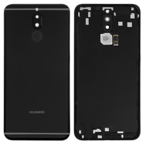 Задняя крышка Huawei Mate 10 Lite, RNE-L01, RNE-L03, RNE-L21, RNE-L23, черная, со стеклом камеры, со шлейфом сканера отпечатка пальца (Touch ID), Original (PRC) | корпус, панель аккумулятора, АКБ, батареи