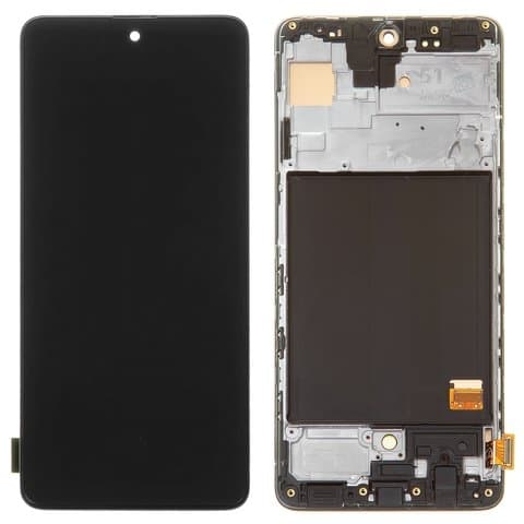 Дисплей Samsung SM-A515 Galaxy A51, чорний | з тачскріном | в передній панелі | High Copy, OLED, с широким ободком | дисплейный модуль, экран