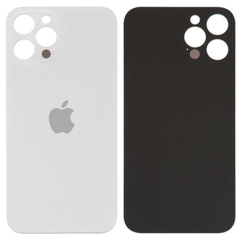 Задняя крышка Apple iPhone 12 Pro Max, серебристая, белая, не нужно снимать стекло камеры, big hole, Original (PRC) | корпус, панель аккумулятора, АКБ, батареи