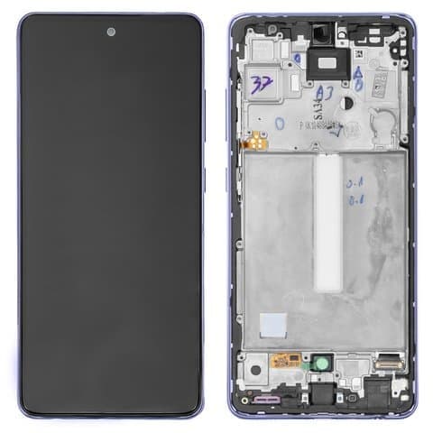 Дисплей Samsung SM-A525 Galaxy A52, SM-A526 Galaxy A52 5G, фиолетовый | с тачскрином | с передней панелью | Original (Сервис-Центр), GH82-25524C | дисплейный модуль, экран, монитор
