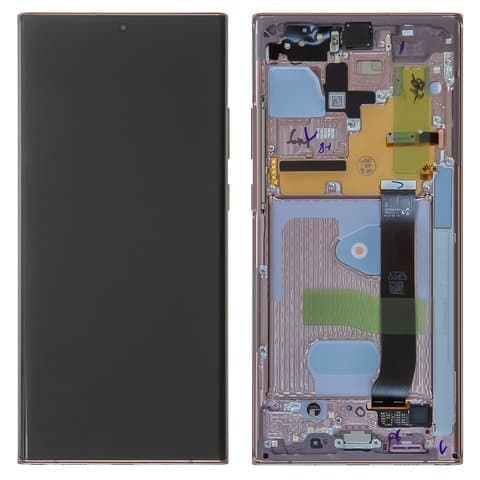 Дисплей Samsung SM-N985 Galaxy Note 20 Ultra, SM-N986 Galaxy Note 20 Ultra 5G, бронзовый, Mystic Bronze | с тачскрином | с передней панелью | Original (Сервис-Центр), GH82-23511D, GH82-23622D | дисплейный модуль, экран