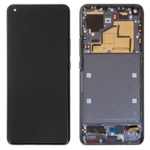 Дисплей Xiaomi Mi 11, M2011K2C, M2011K2G, черный, Midnight Gray | с тачскрином | с передней панелью | Original (Сервис-Центр), 56000800K200 | дисплейный модуль, экран, монитор