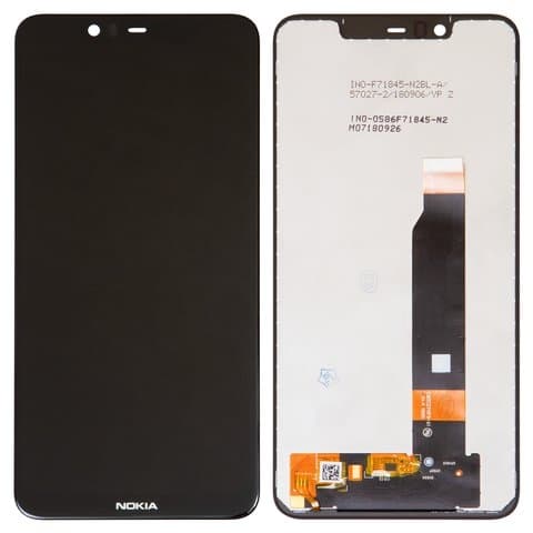 Дисплей Nokia 5.1 Plus, X5 (2018), TA-1105, черный | с тачскрином | High Copy | дисплейный модуль, экран, монитор