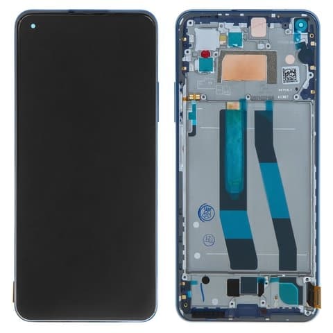 Дисплей Xiaomi Mi 11 Lite, M2101K9AG, M2101K9AI, Mi 11 Lite 5G, M2101K9C, M2101K9G, M2101K9R, синий | с тачскрином | с передней панелью | Original (PRC), AMOLED | дисплейный модуль, экран
