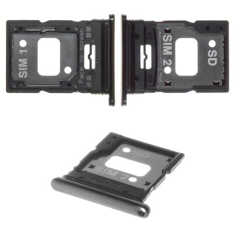 Тримач (лоток) SIM-карты Xiaomi Mi 11 Lite, M2101K9AG, Mi 11 Lite 5G, Mi 11 Lite 5G NE, чорний, Boba Black, Original (PRC) | держатель СИМ-карты
