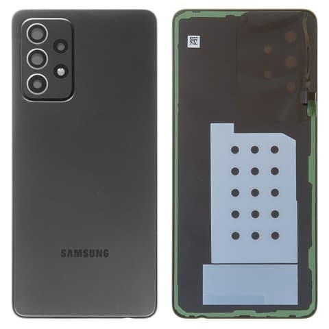 Задняя крышка Samsung SM-A525 Galaxy A52, черная, Awesome Black, со стеклом камеры, Original (PRC) | корпус, панель аккумулятора, АКБ, батареи