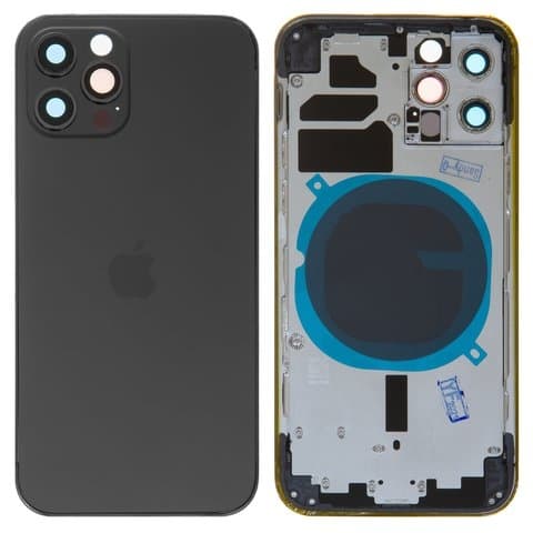 Корпус Apple iPhone 12 Pro, сірий, Graphite, с держателем SIM-карты, с боковыми кнопками, Original (PRC), (панель, панели)
