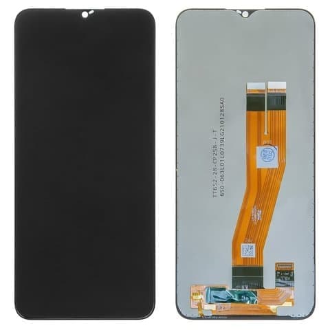 Дисплей Samsung SM-A025 Galaxy A02s, SM-A037 Galaxy A03s, чорний | з тачскріном | Original (реновація), желтый шлейф | дисплейный модуль, экран