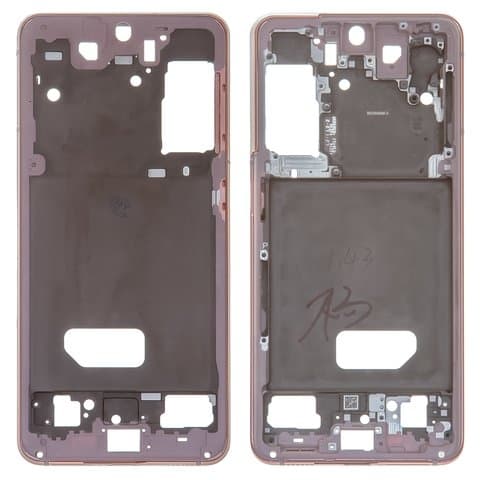 Рамка (основа) крепления дисплея Samsung SM-G991 Galaxy S21 5G, розовая, Original (PRC)