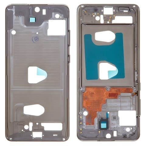 Рамка (основа) крепления дисплея Samsung SM-G988 Galaxy S20 Ultra, серая, Cosmic Grey, Original (PRC)