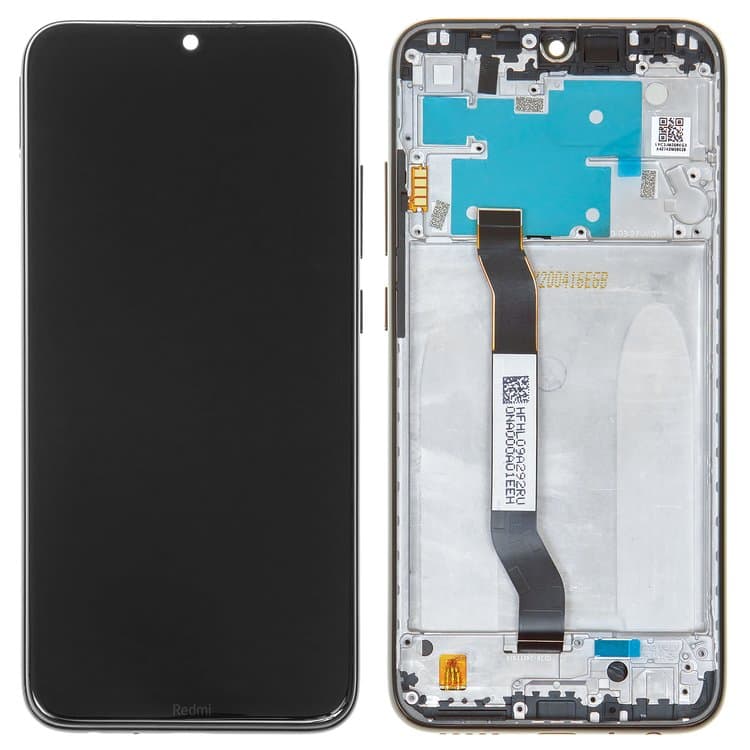Дисплей Xiaomi Redmi Note 8, M1908C3JH, M1908C3JG, M1908C3JI, черный | с тачскрином | с передней панелью | Original (реновация) | дисплейный модуль, экран, монитор